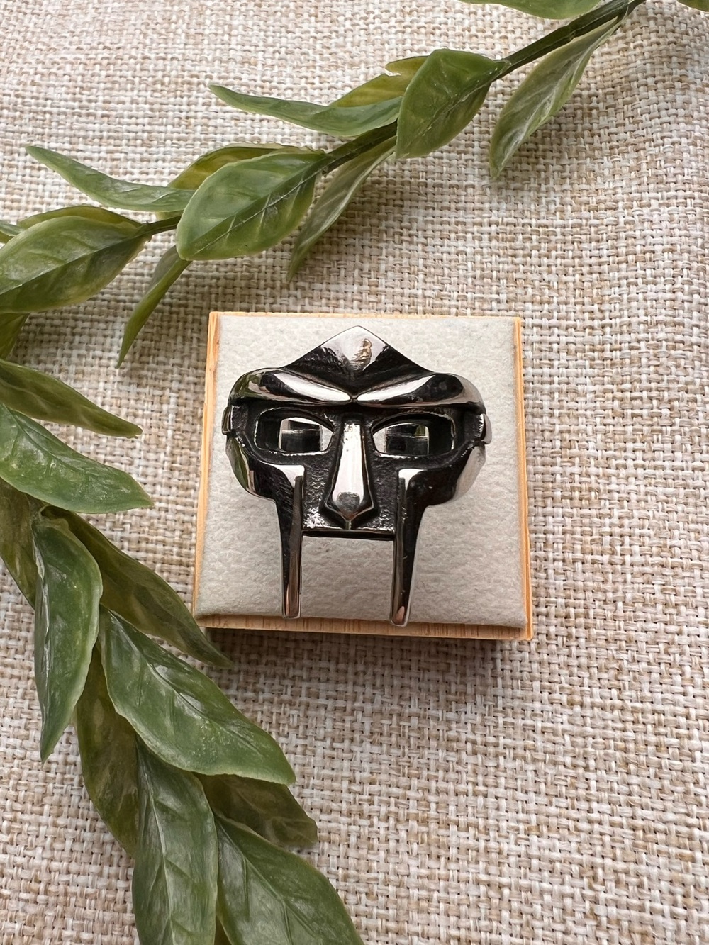 SZ 9 | Silver Gladiator-Style Chunky Medieval Mask Ring